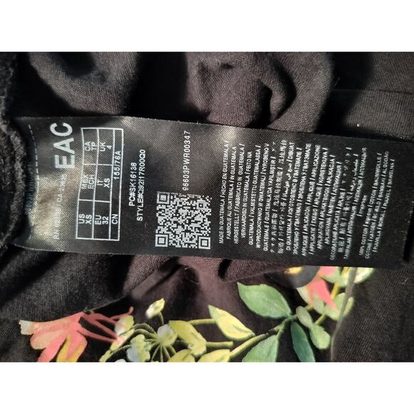 3741) Guess Woman Black Floral Los Angeles Print Tank Size XS - Picture 5 of 6